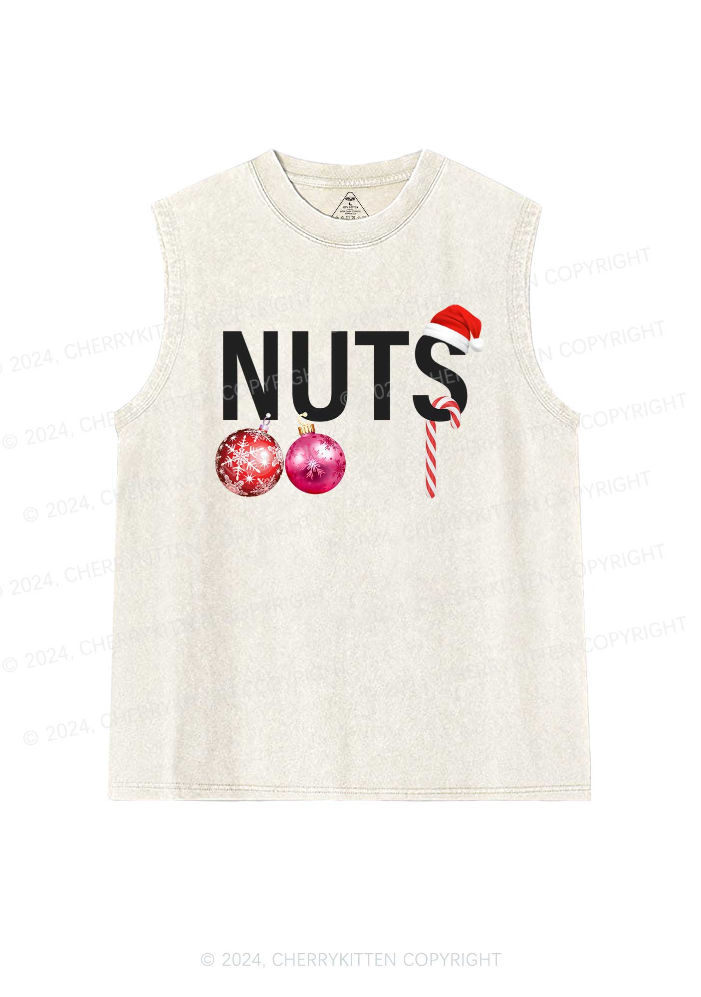 Christmas Nuts Y2K Washed Tank Cherrykitten