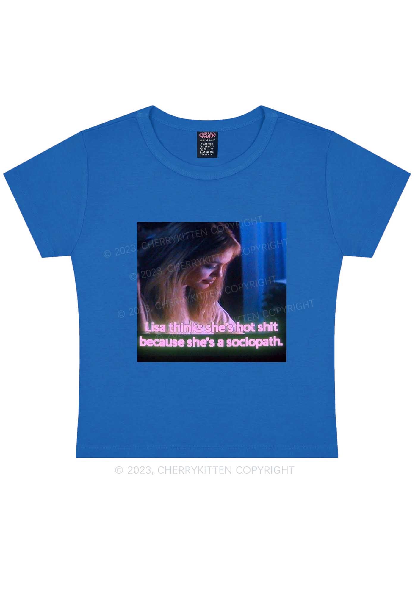 She's A Sociopath Y2K Baby Tee Cherrykitten