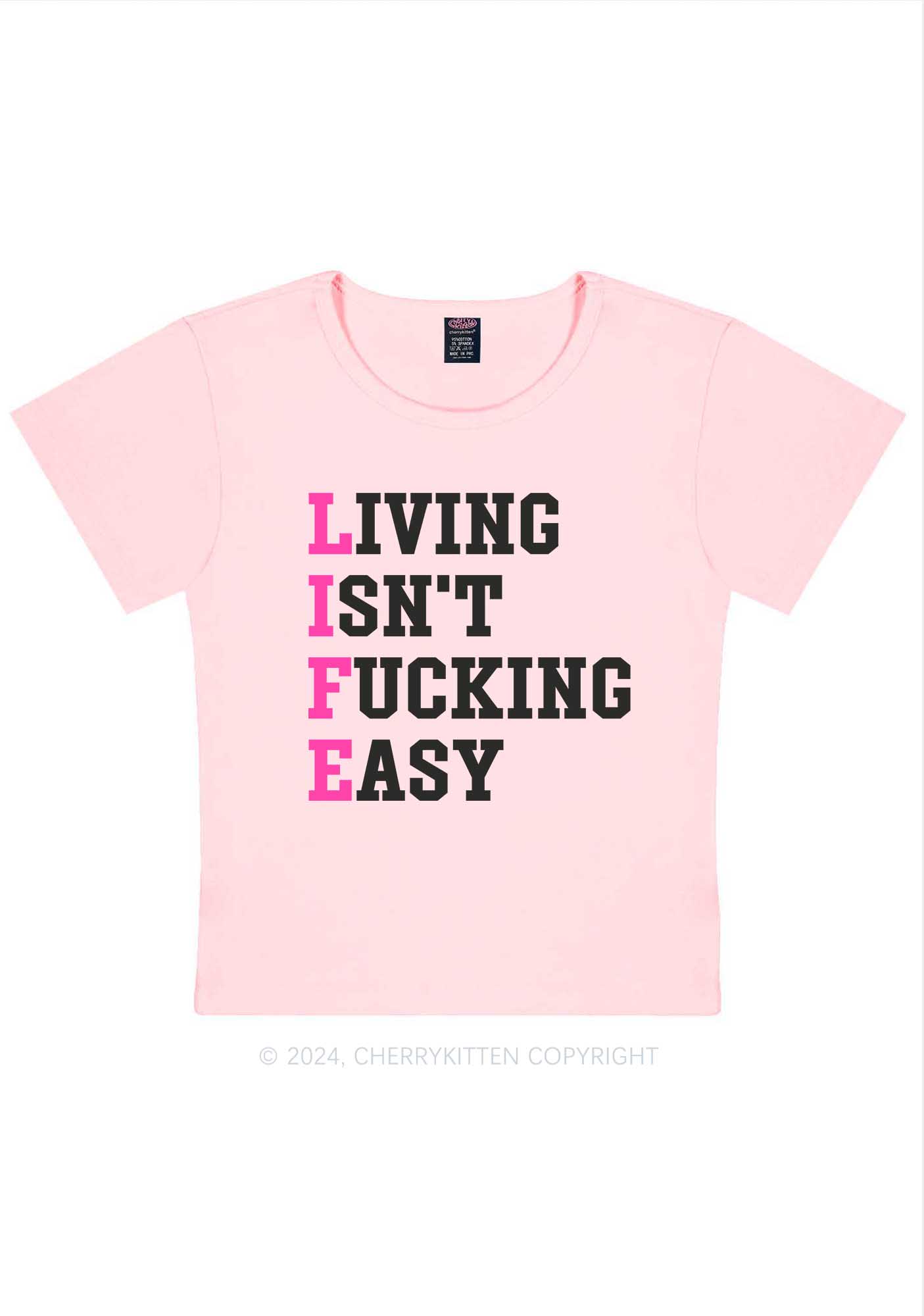 Life Isn't Easy Y2K Baby Tee Cherrykitten