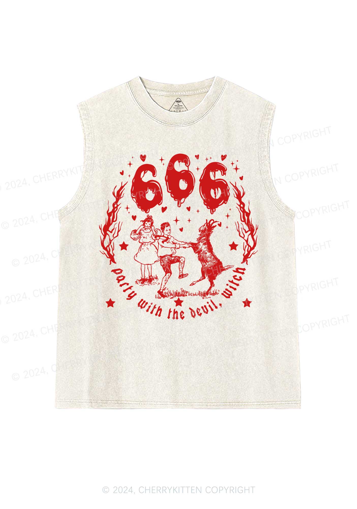 Halloween Devil Witch Y2K Washed Tank Cherrykitten