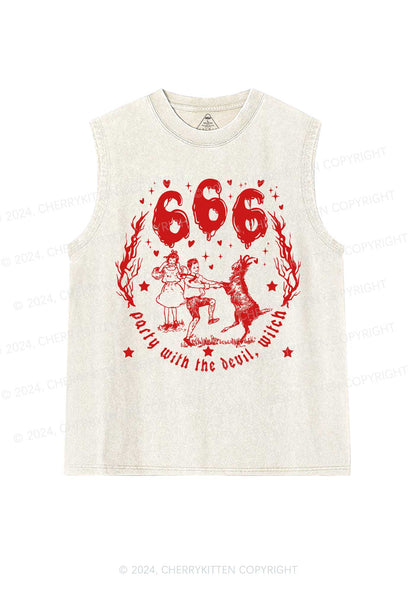 Halloween Devil Witch Y2K Washed Tank Cherrykitten