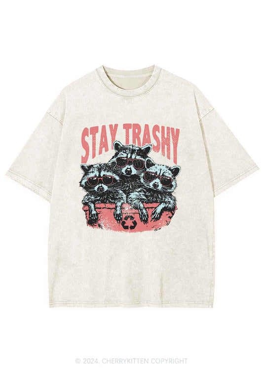 Stay Trashy Raccoons Y2K Washed Tee Cherrykitten