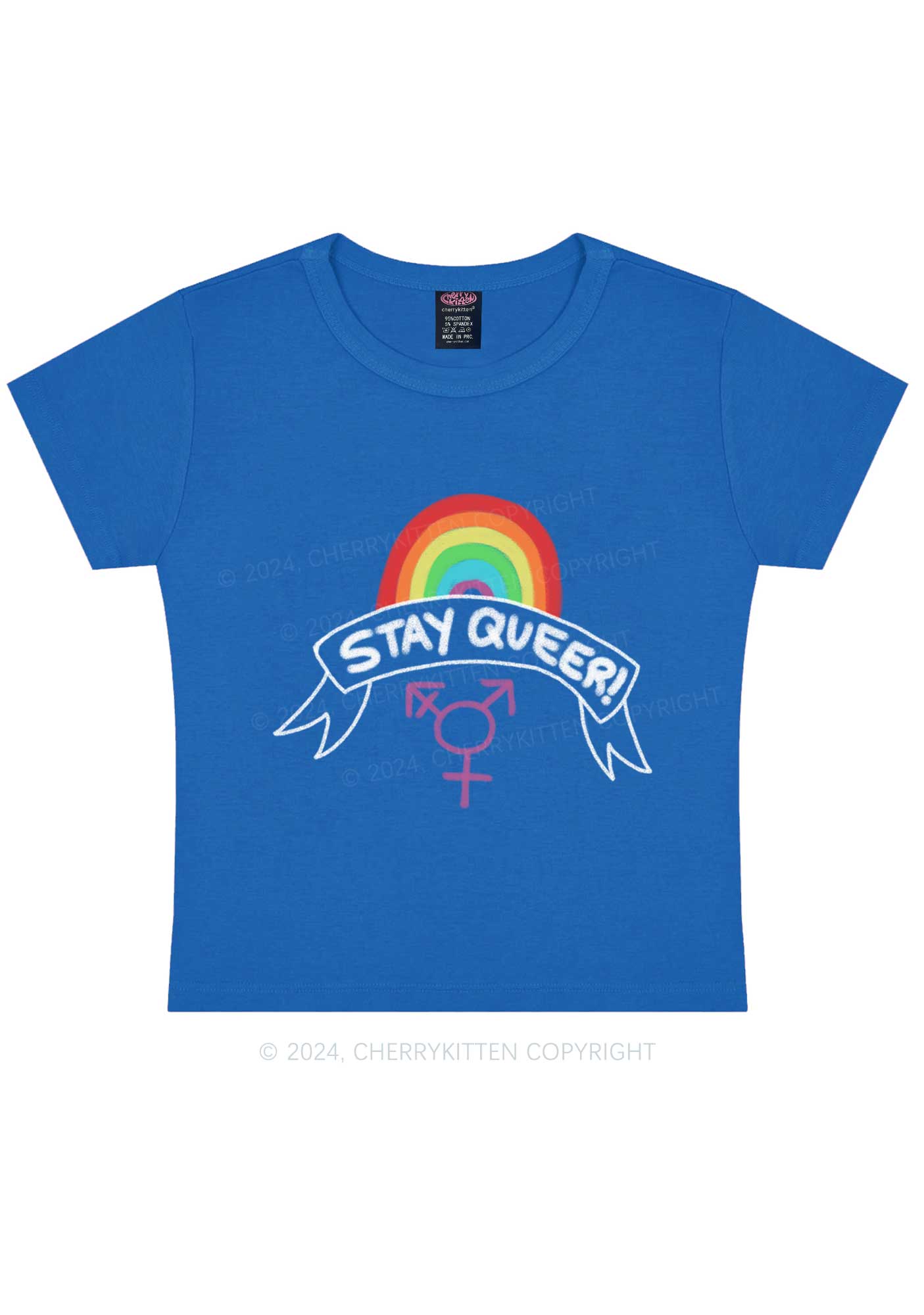 Stay Queer Y2K Baby Tee Cherrykitten