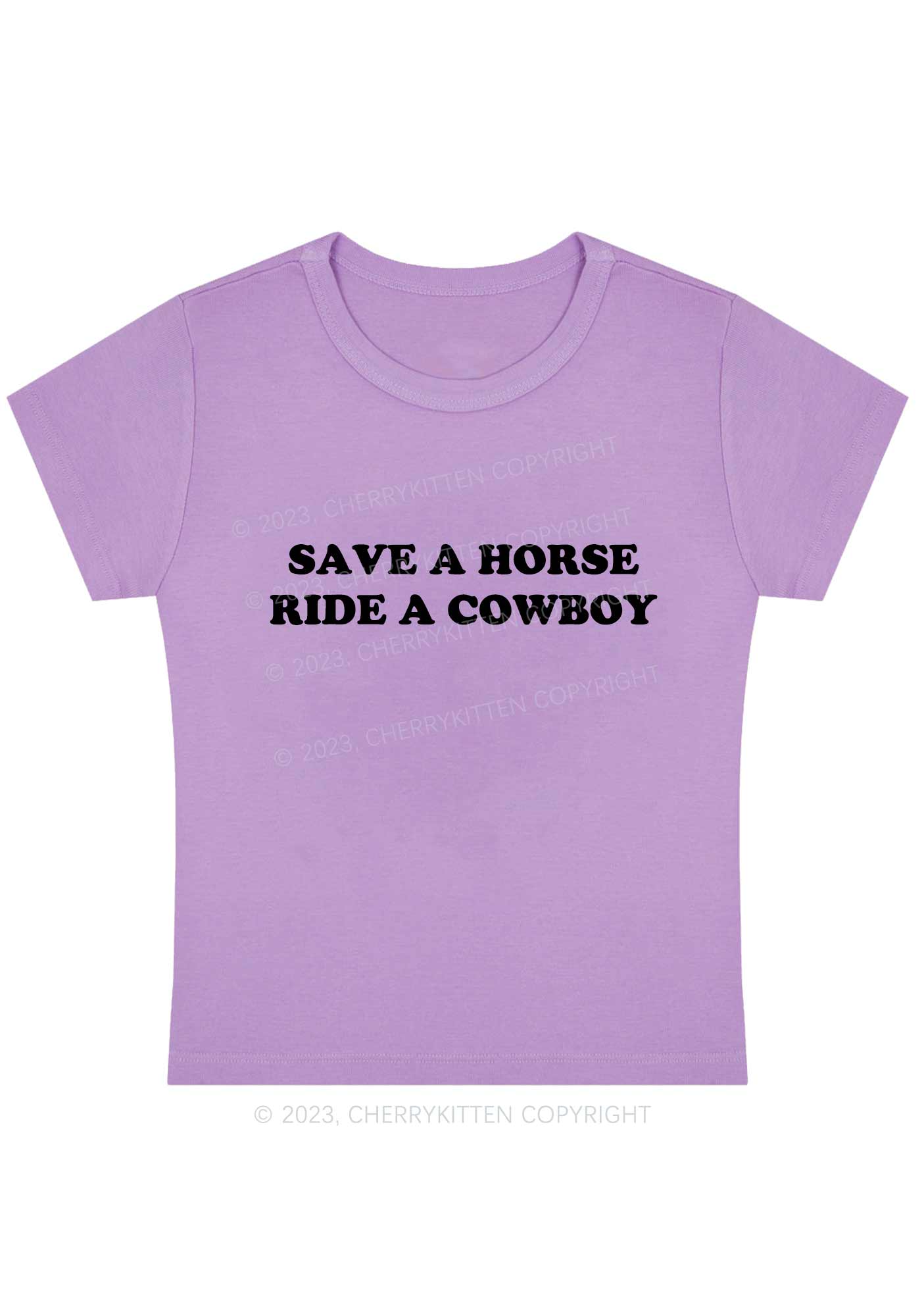 Curvy Save A Horse Y2K Baby Tee Cherrykitten