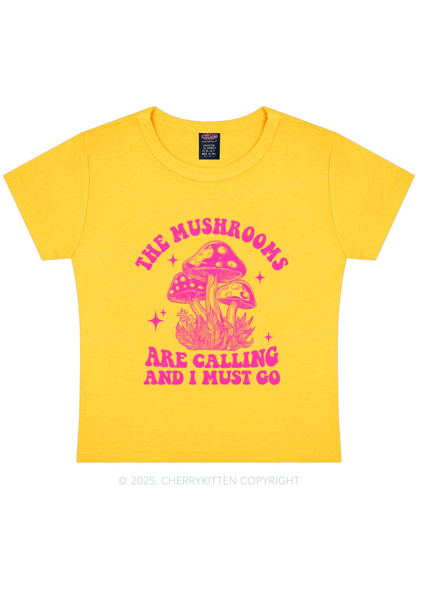 The Mushrooms Are Calling Y2K Baby Tee Cherrykitten