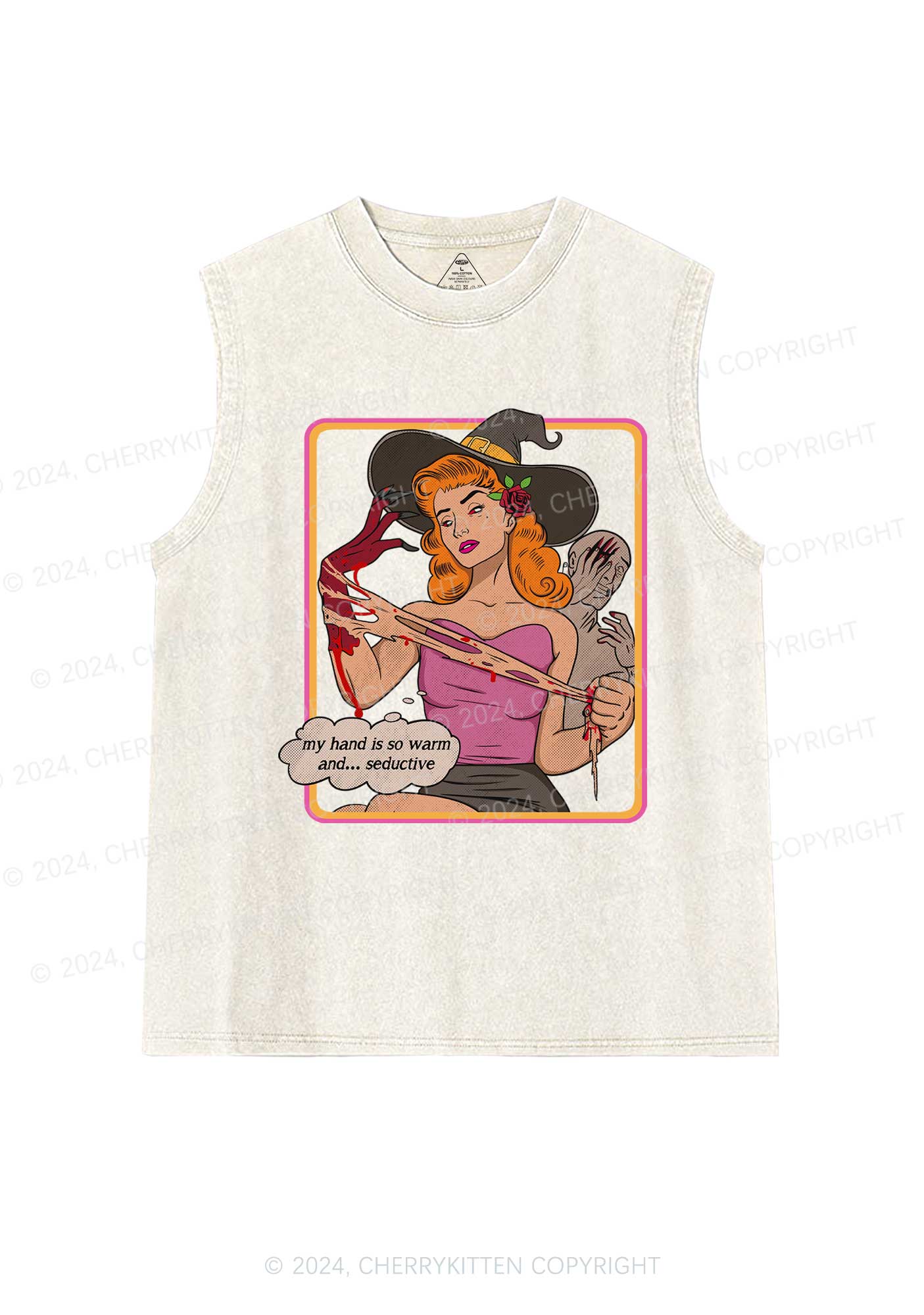 Halloween Seductive Hand Y2K Washed Tank Cherrykitten