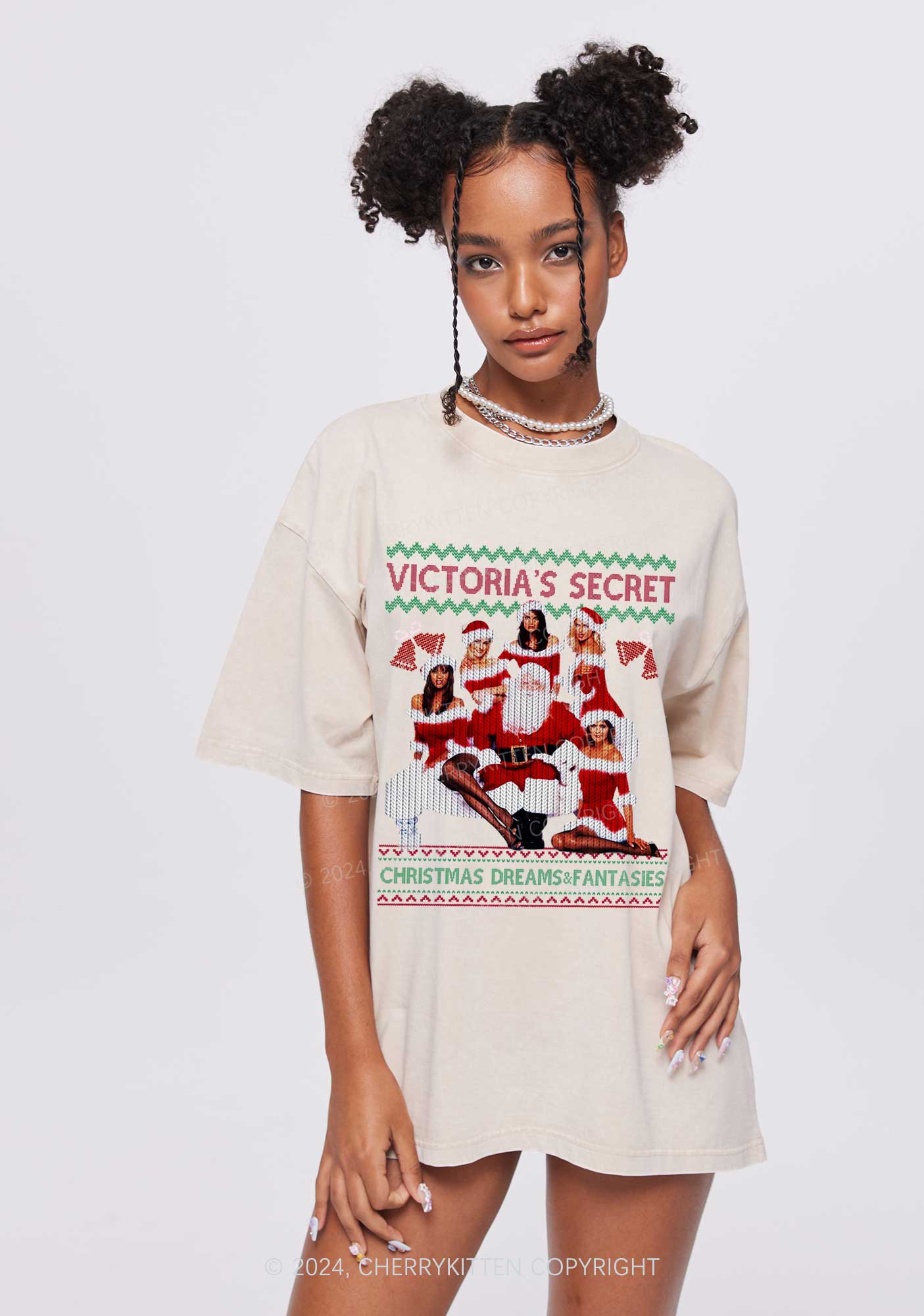 Christmas Dreams Fantasies Y2K Washed Tee Cherrykitten