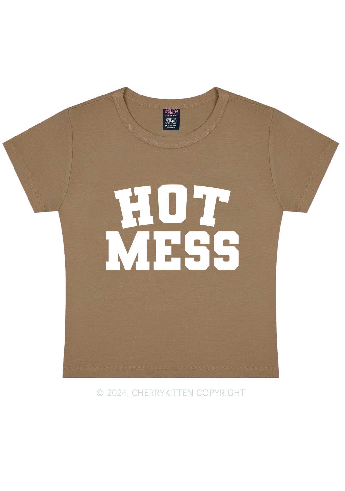 Hot Mess Y2K Baby Tee Cherrykitten