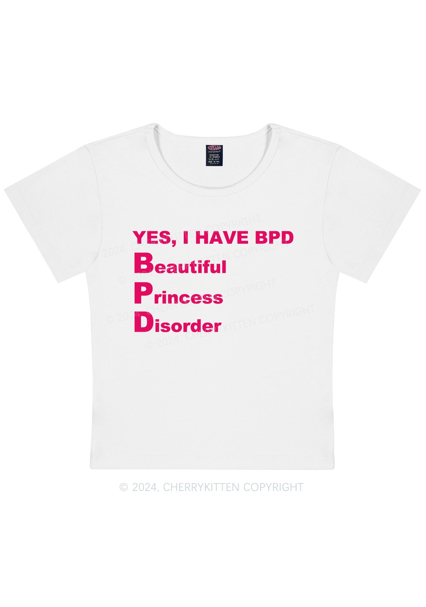 I Have BPD Y2K Baby Tee Cherrykitten