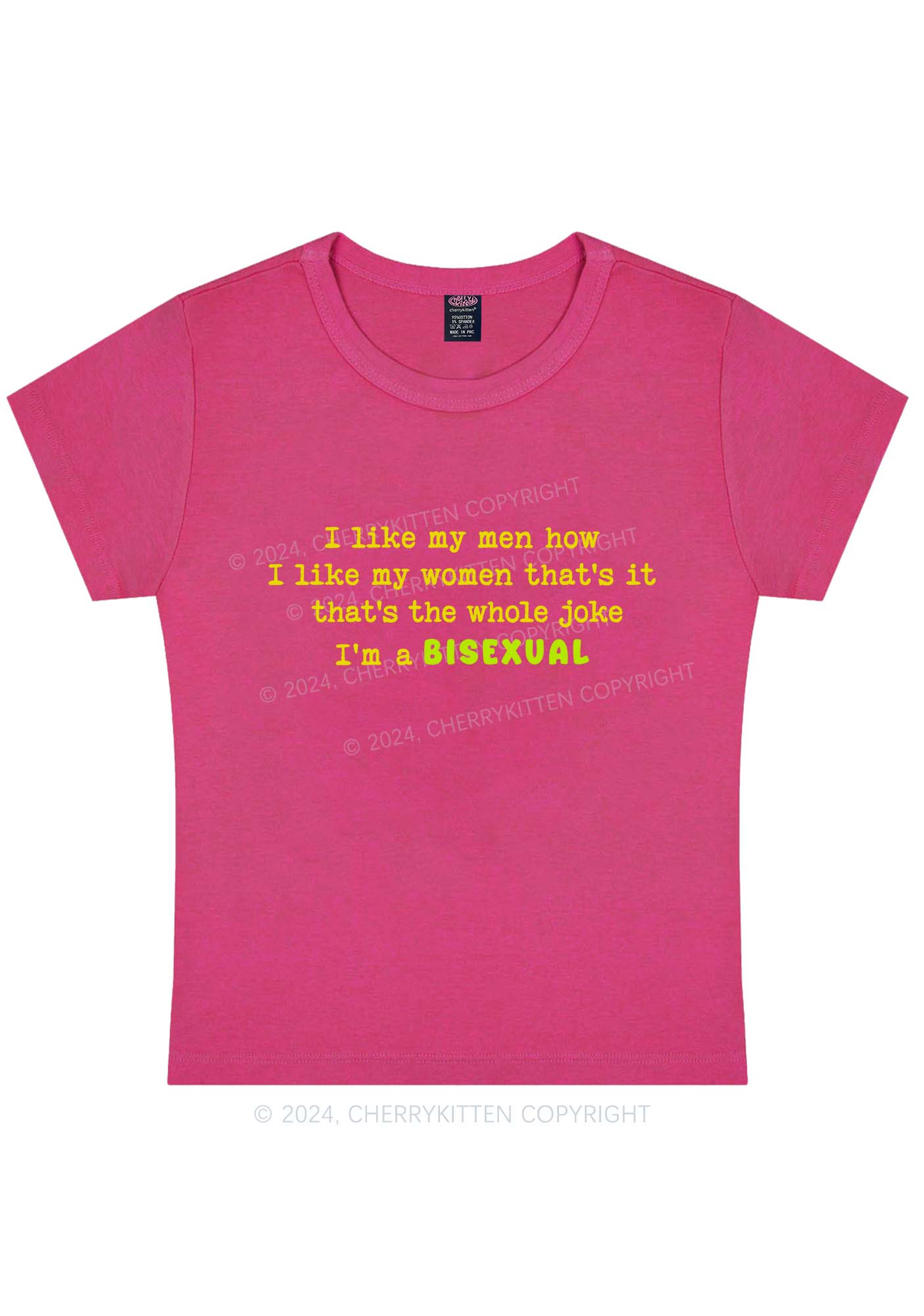 Curvy I'm A Bisexual Y2K Baby Tee Cherrykitten