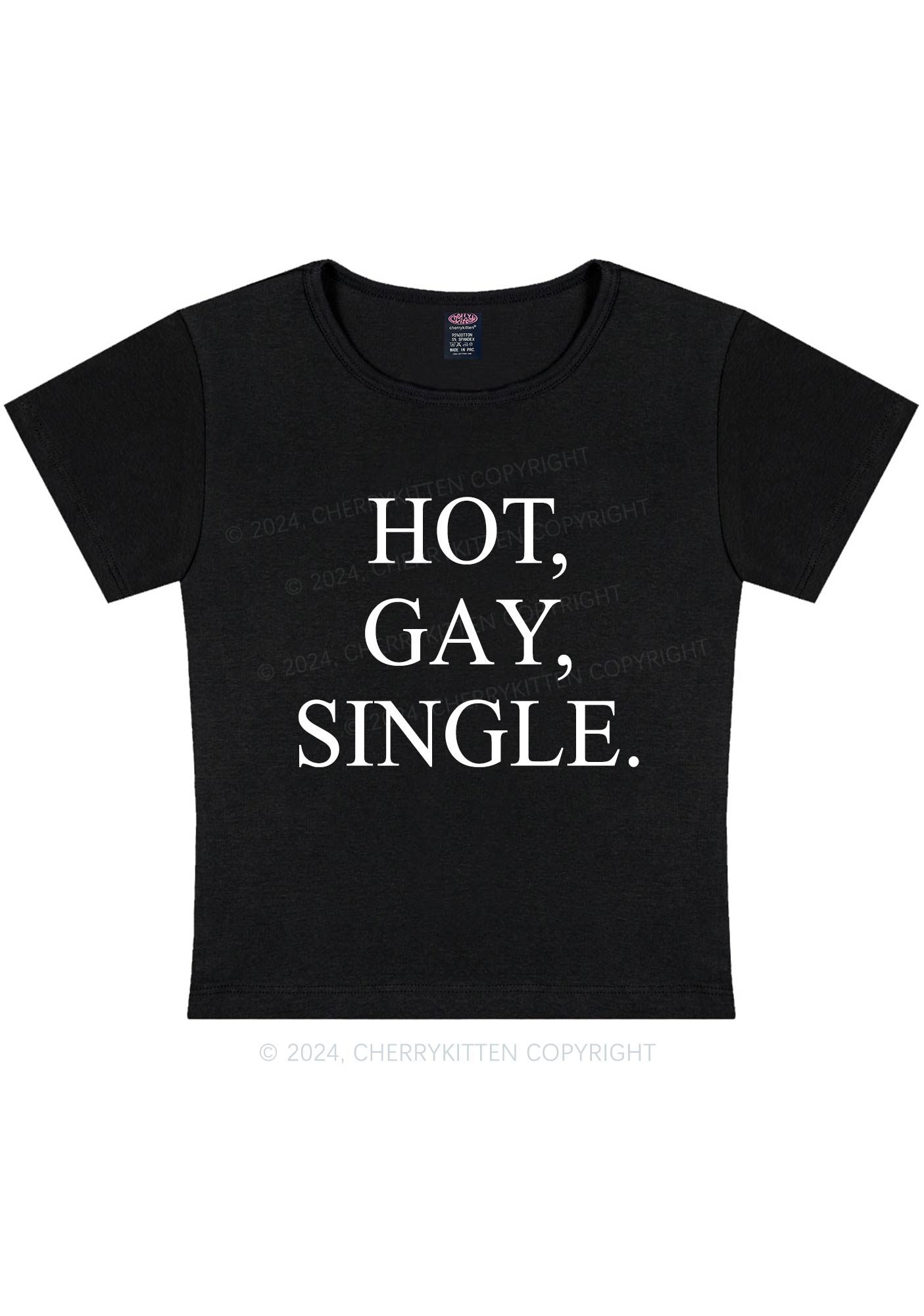 Curvy Hot Gay Single Y2K Baby Tee Cherrykitten