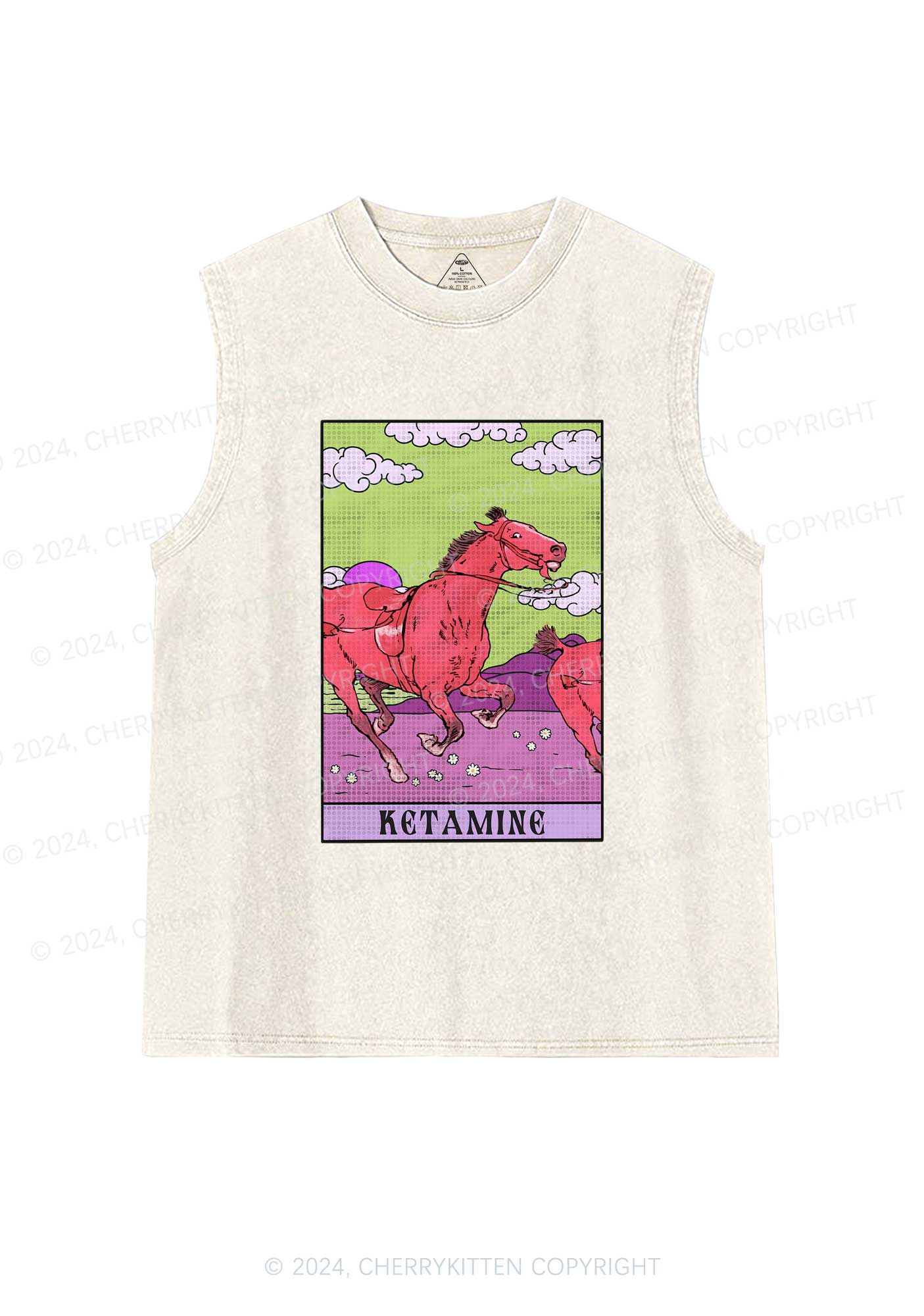 Red Horse Y2K Washed Tank Cherrykitten