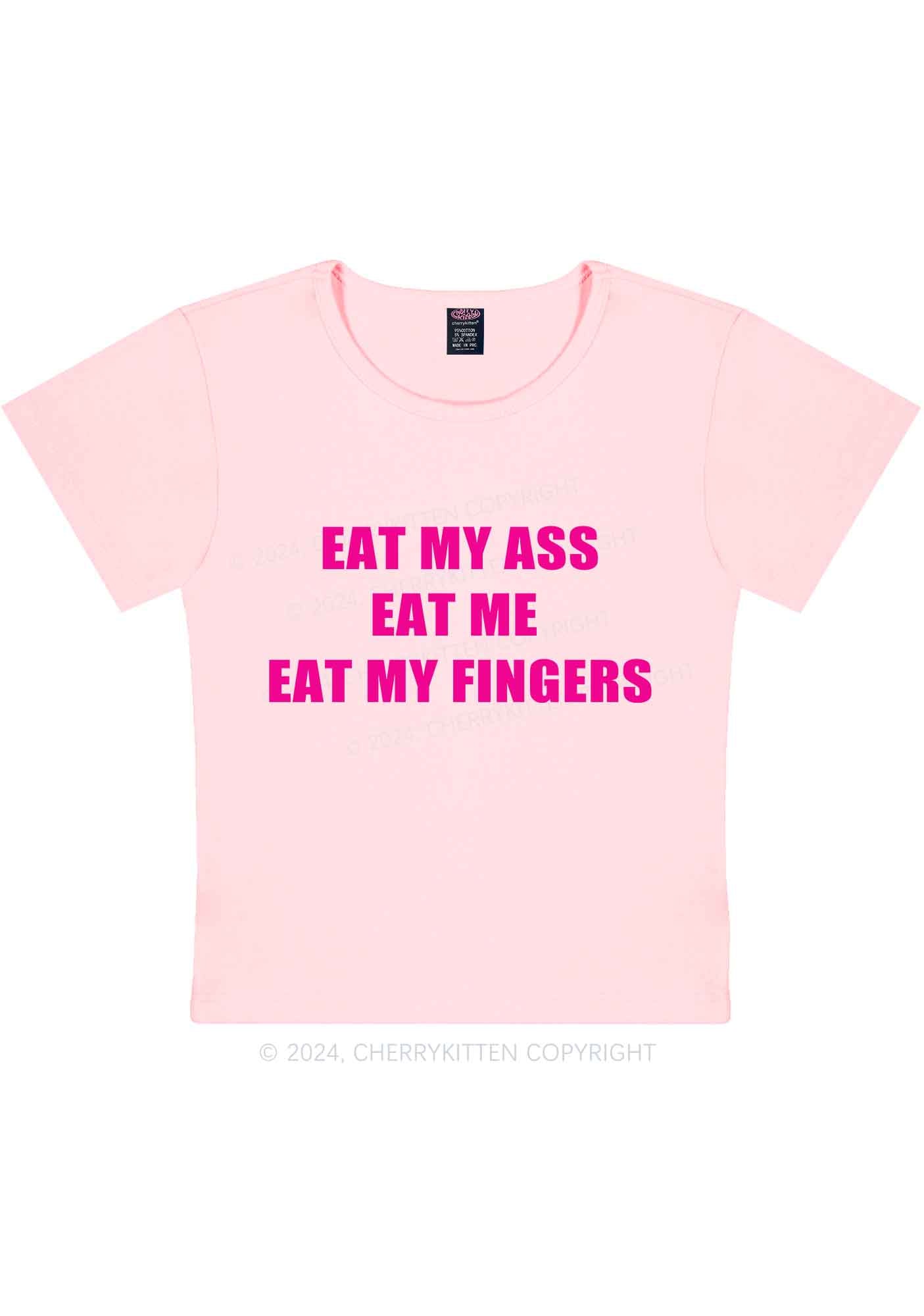 Eat My Fingers Y2K Baby Tee Cherrykitten