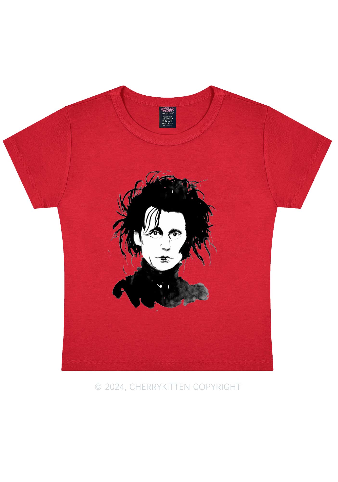 Halloween Edward Y2K Baby Tee Cherrykitten