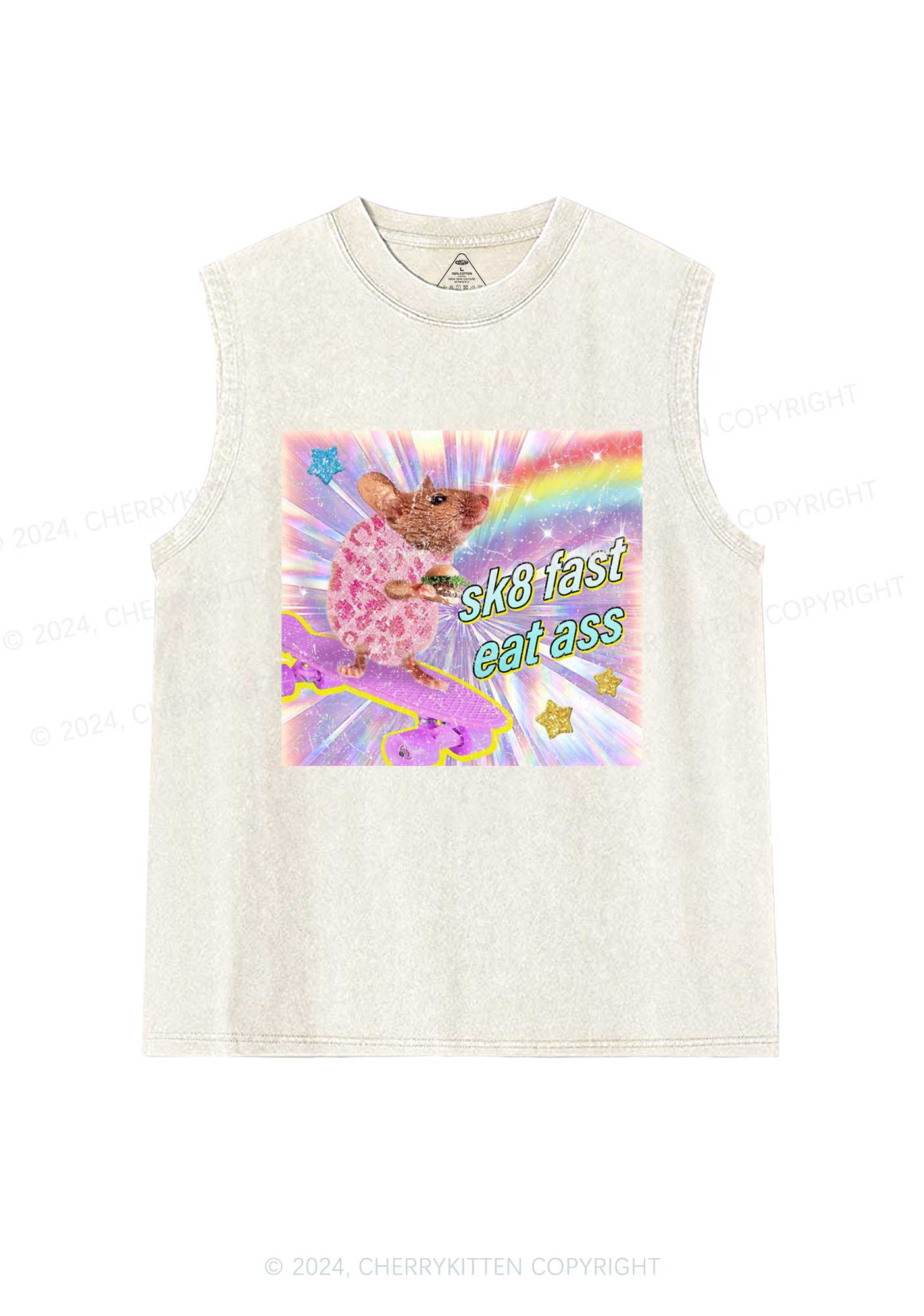 Fast Eat Y2K Washed Tank Cherrykitten