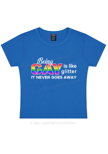 Being Gay Y2K Baby Tee Cherrykitten