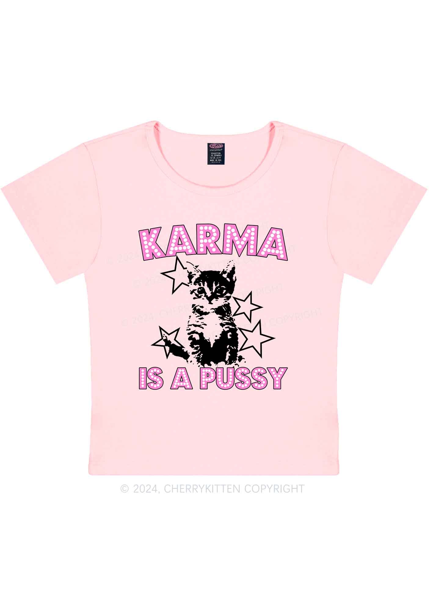 Karma Puxxy Y2K Baby Tee Cherrykitten