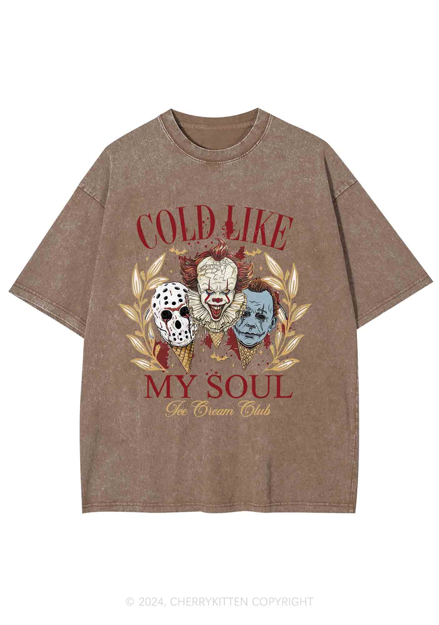 Halloween Cold Like My Soul Y2K Washed Tee Cherrykitten