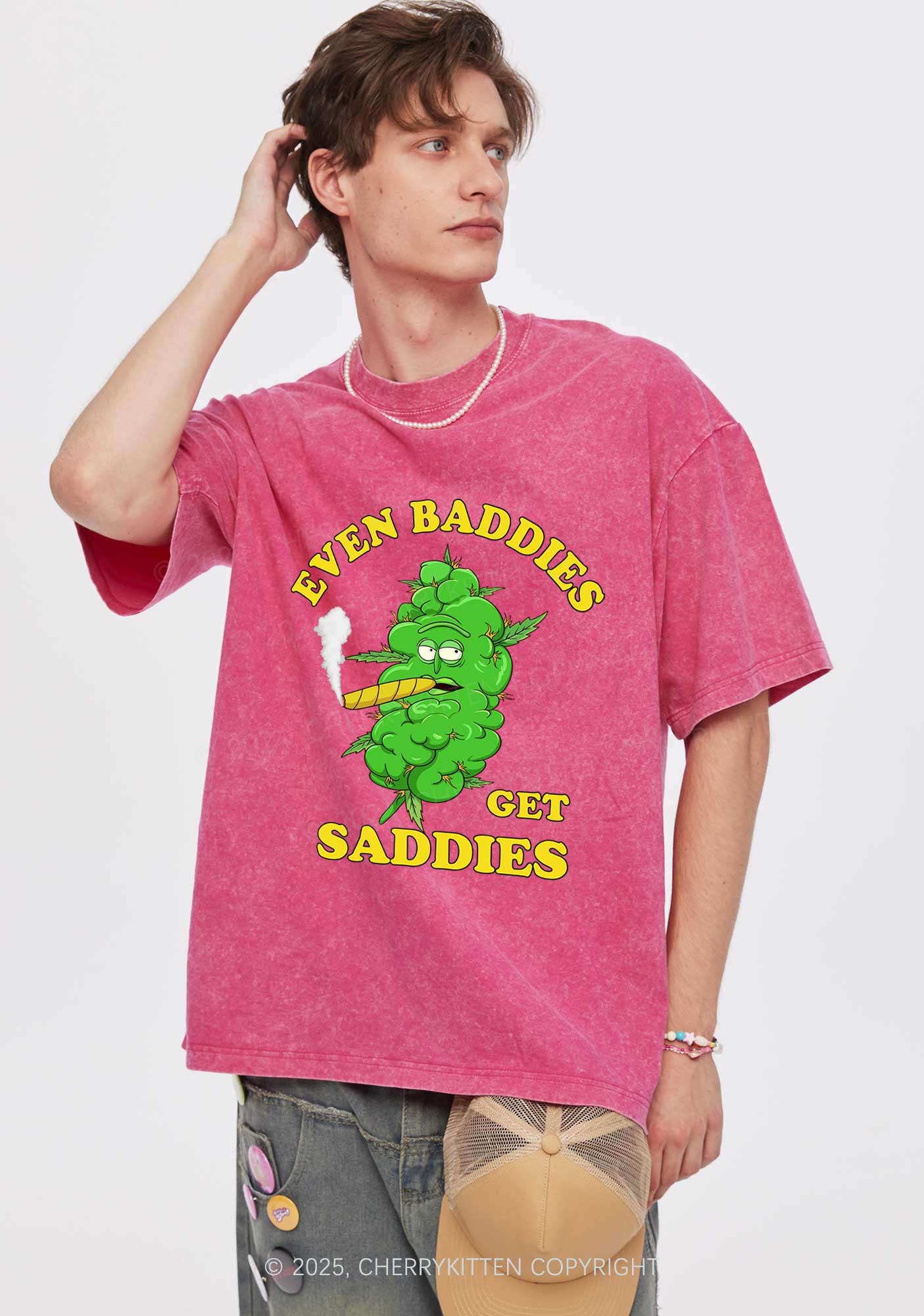 Baddie Smoker Y2K Washed Tee Cherrykitten