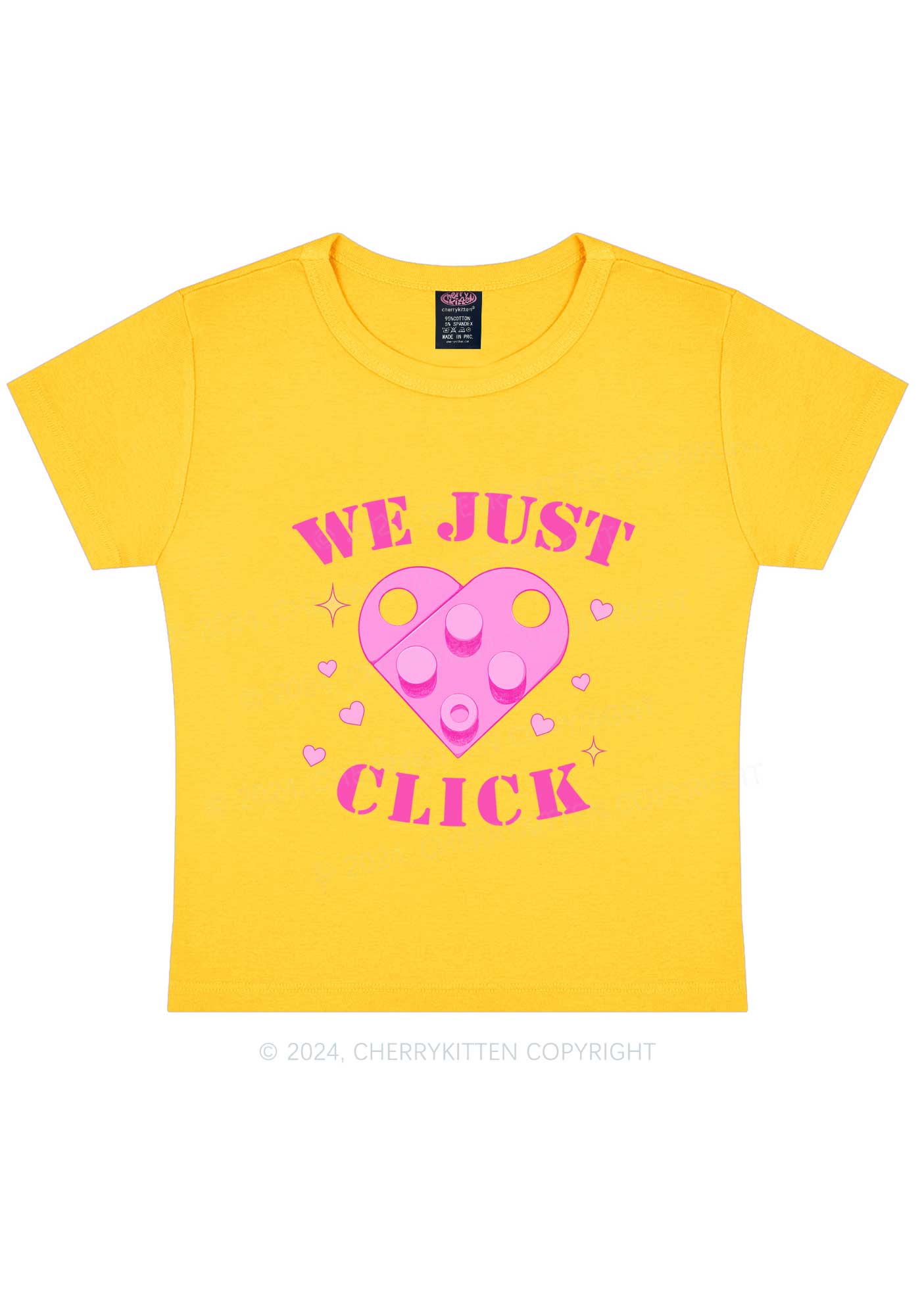 We Just Click Y2K Valentine's Day Baby Tee Cherrykitten