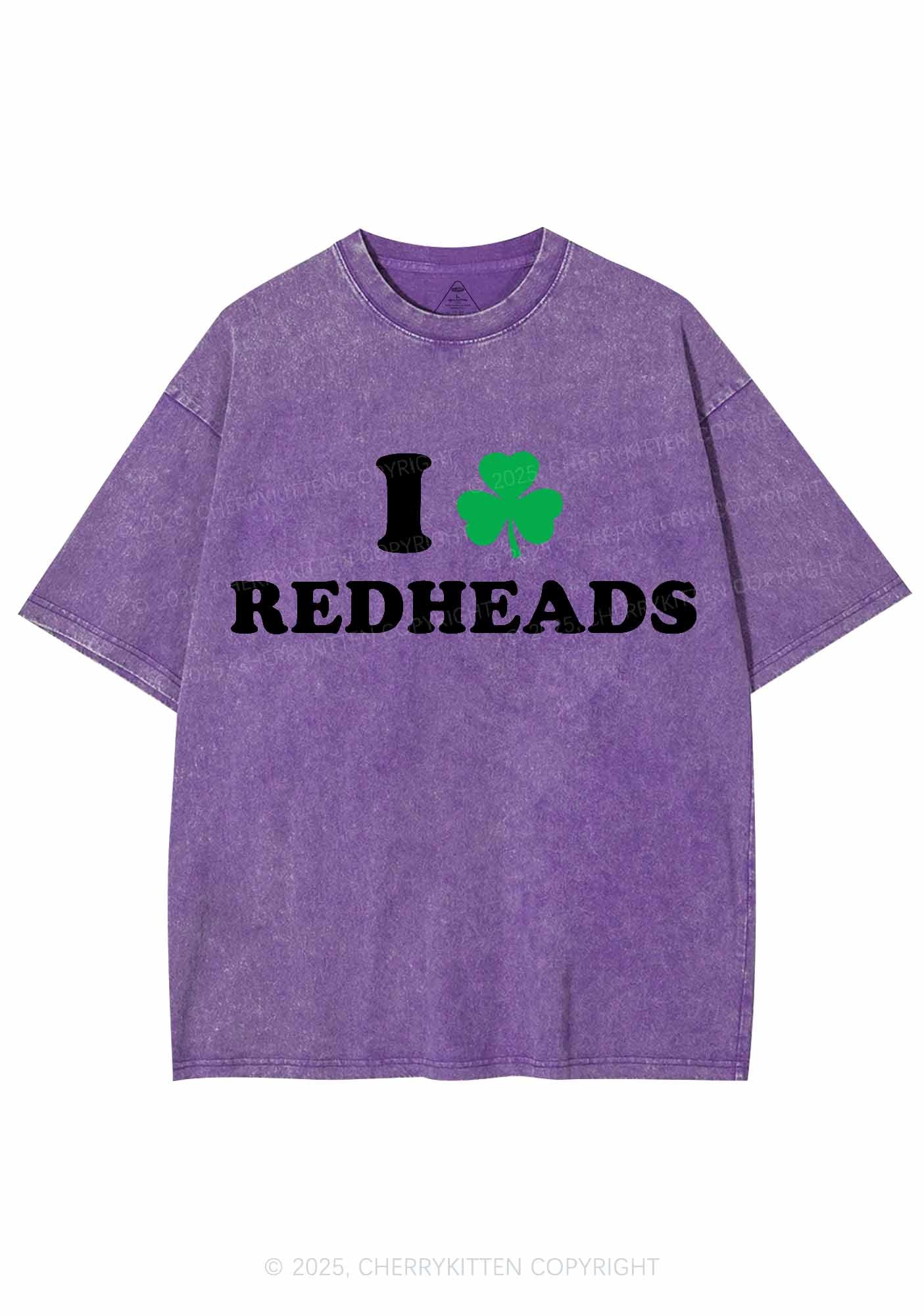 I Love Redheads St Patricks Y2K Washed Tee Cherrykitten