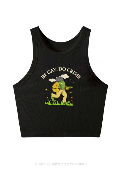 Be Gay Do Crime Frog Y2K Crop Tank Top Cherrykitten