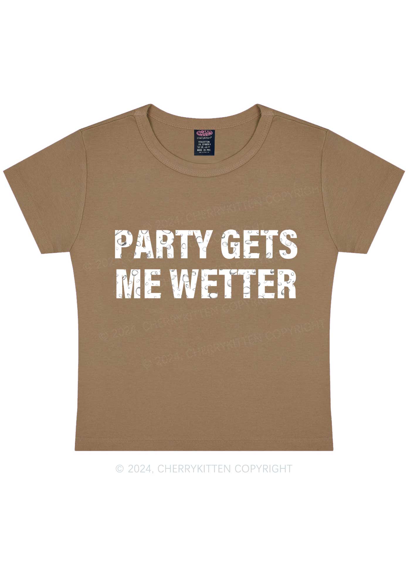 Party Gets Me Wetter Y2K Baby Tee Cherrykitten