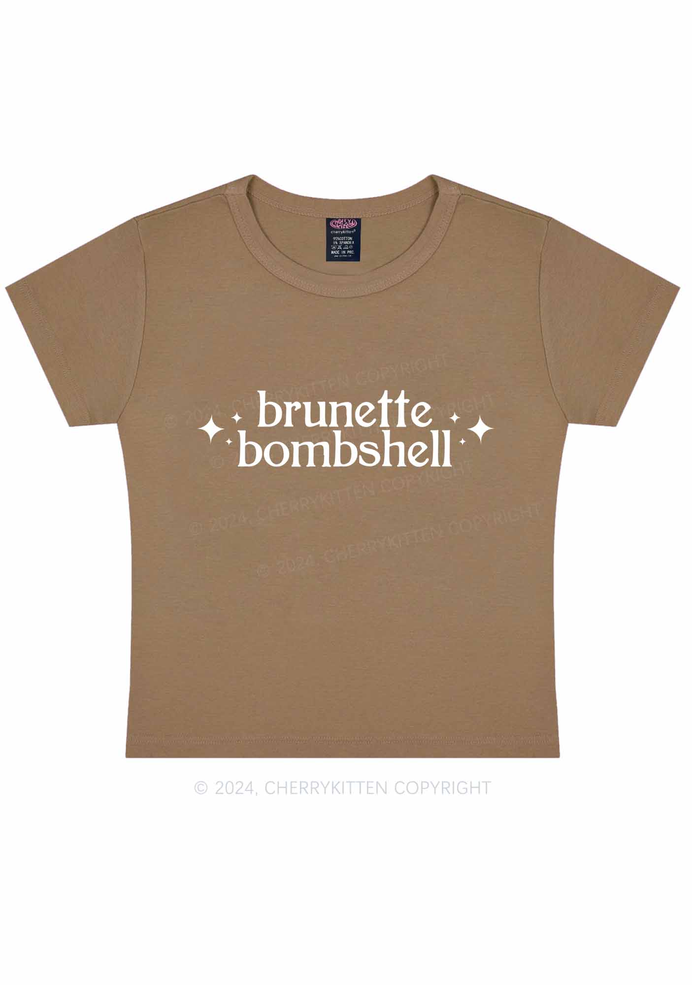 Brunette Bombshell Y2K Baby Tee Cherrykitten