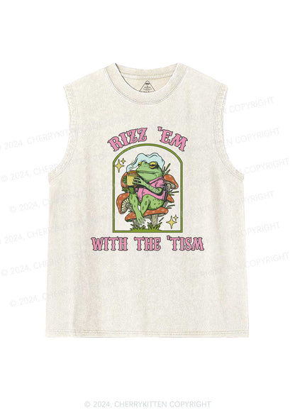 Tism Rizz Frog Y2K Washed Tank Cherrykitten