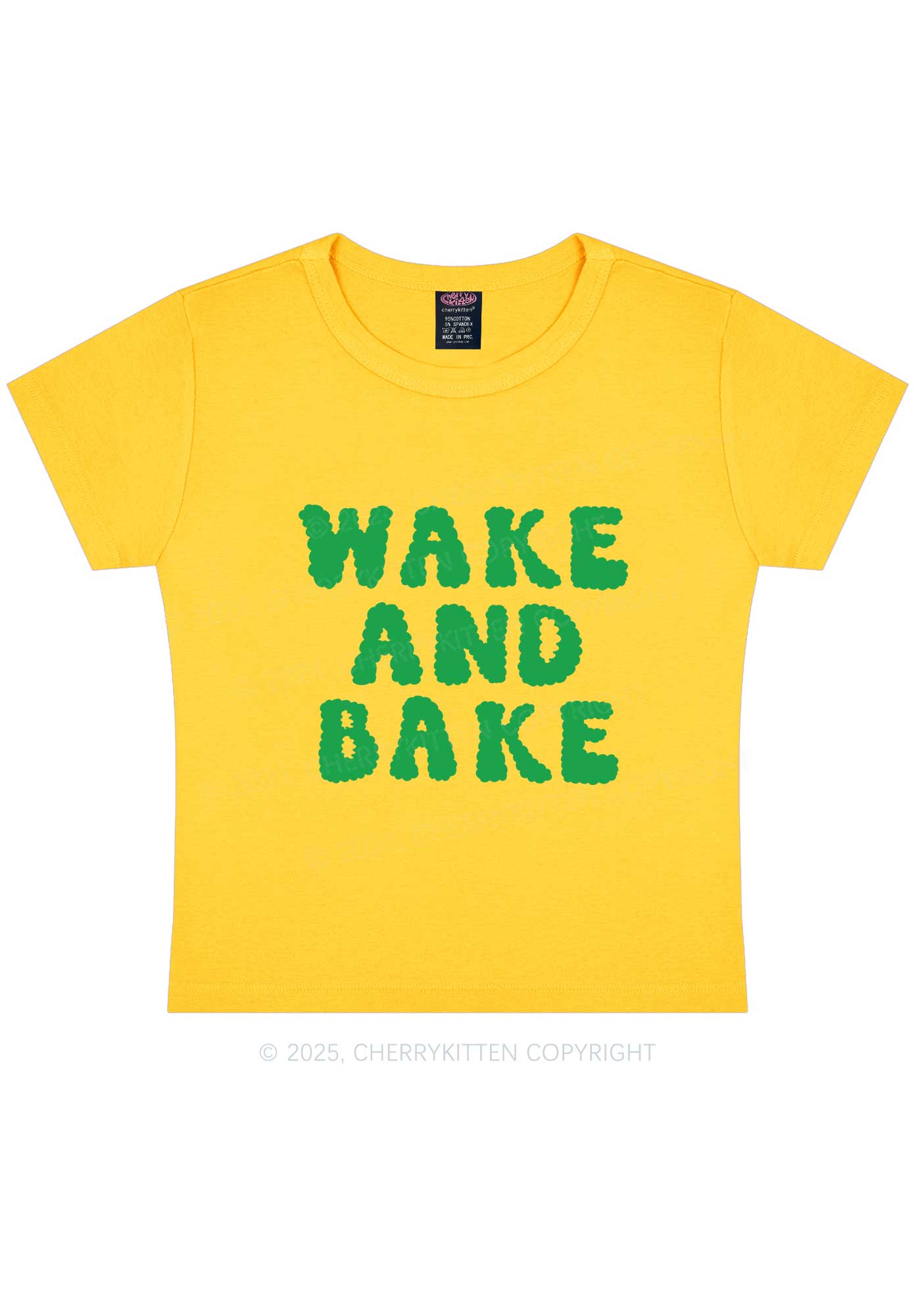 Wake And Bake Y2K Baby Tee Cherrykitten