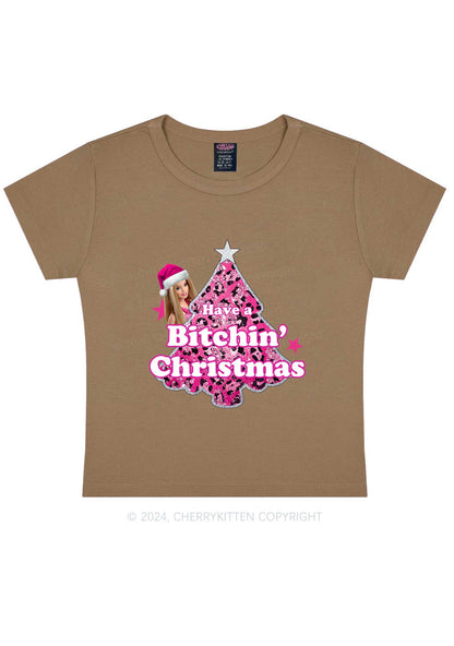 Christmas Bxxchin Y2K Baby Tee Cherrykitten