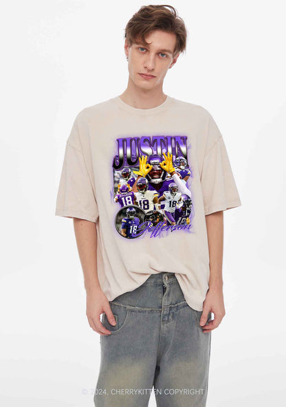 Purple Justin Y2K Super Bowl Washed Tee Cherrykitten