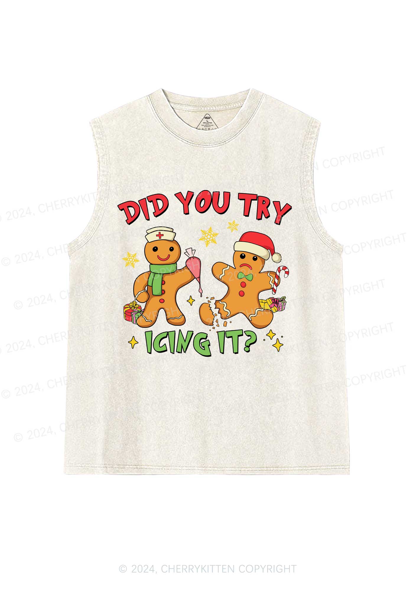 Christmas Icing It Y2K Washed Tank Cherrykitten