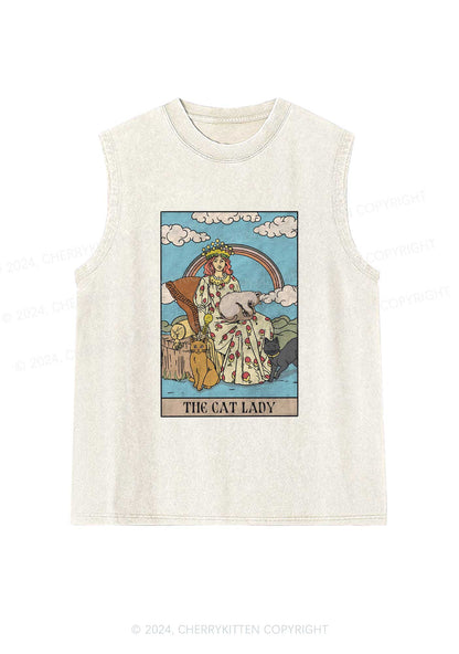 The Cat Lady Y2K Washed Tank Cherrykitten