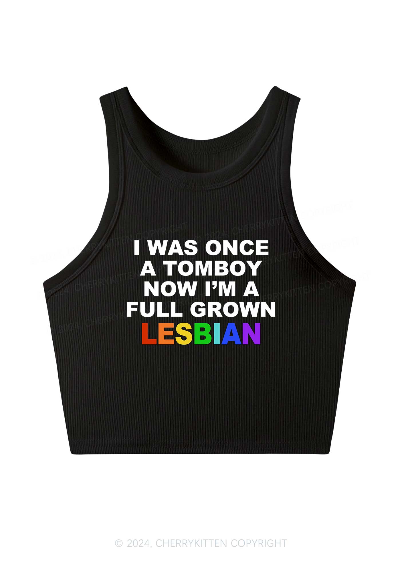 A Full Grown Lesbian Y2K Crop Tank Top Cherrykitten