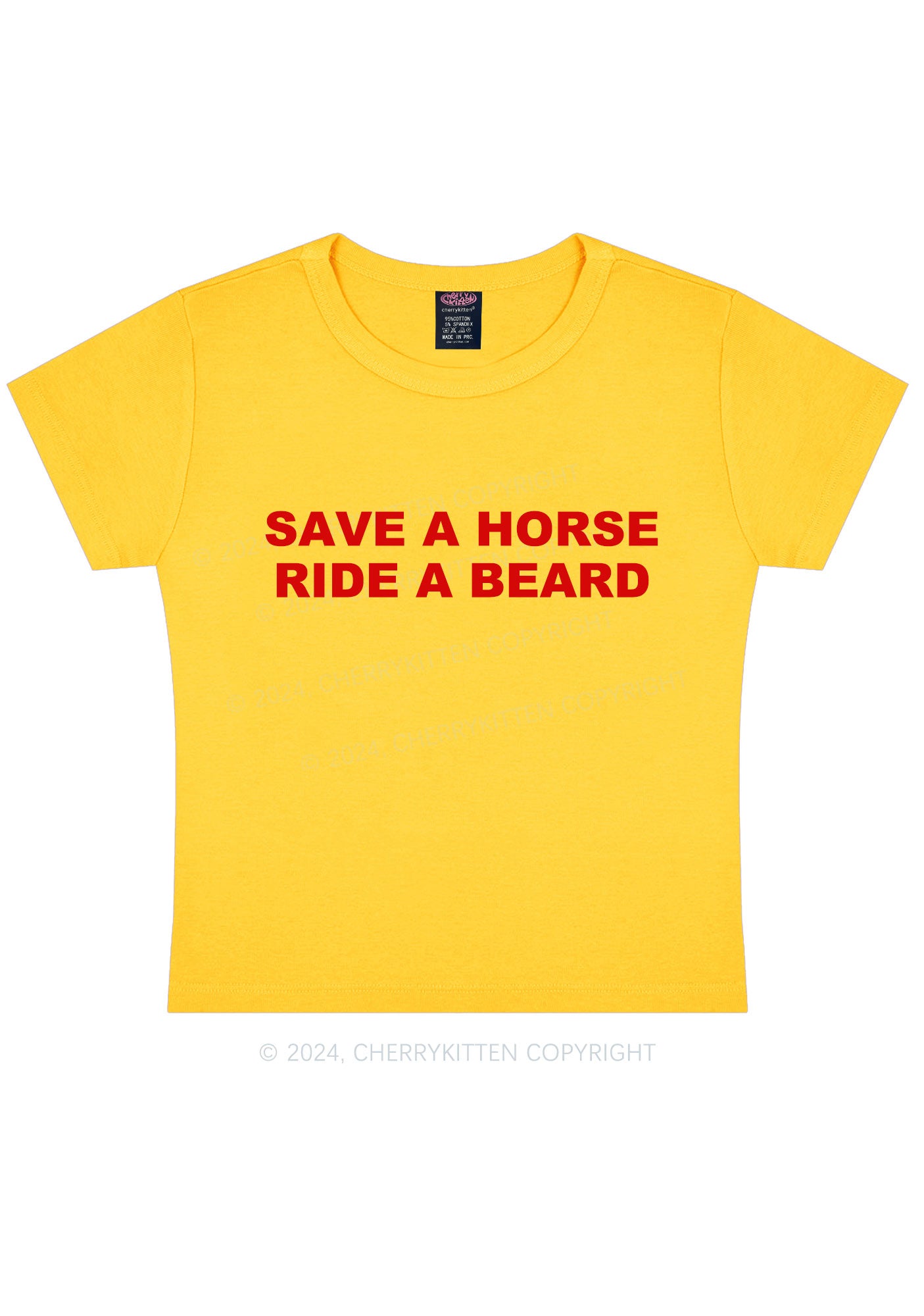 Ride A Beard Y2K Baby Tee Cherrykitten