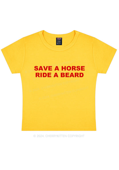 Ride A Beard Y2K Baby Tee Cherrykitten