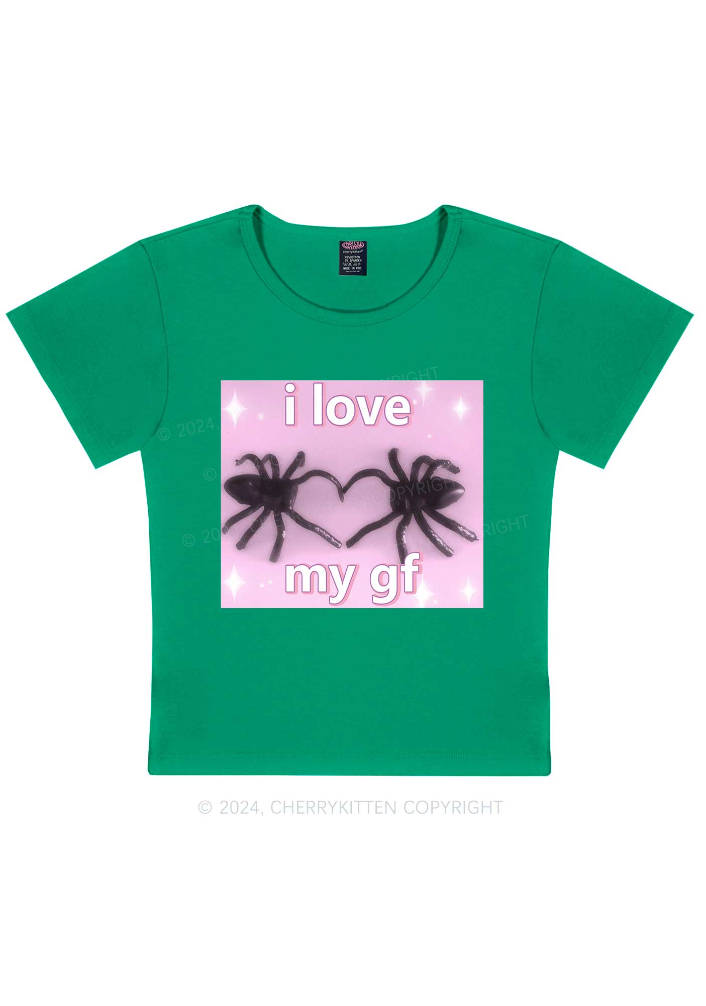 Love My Spider BF Y2K Valentine's Day Baby Tee Cherrykitten