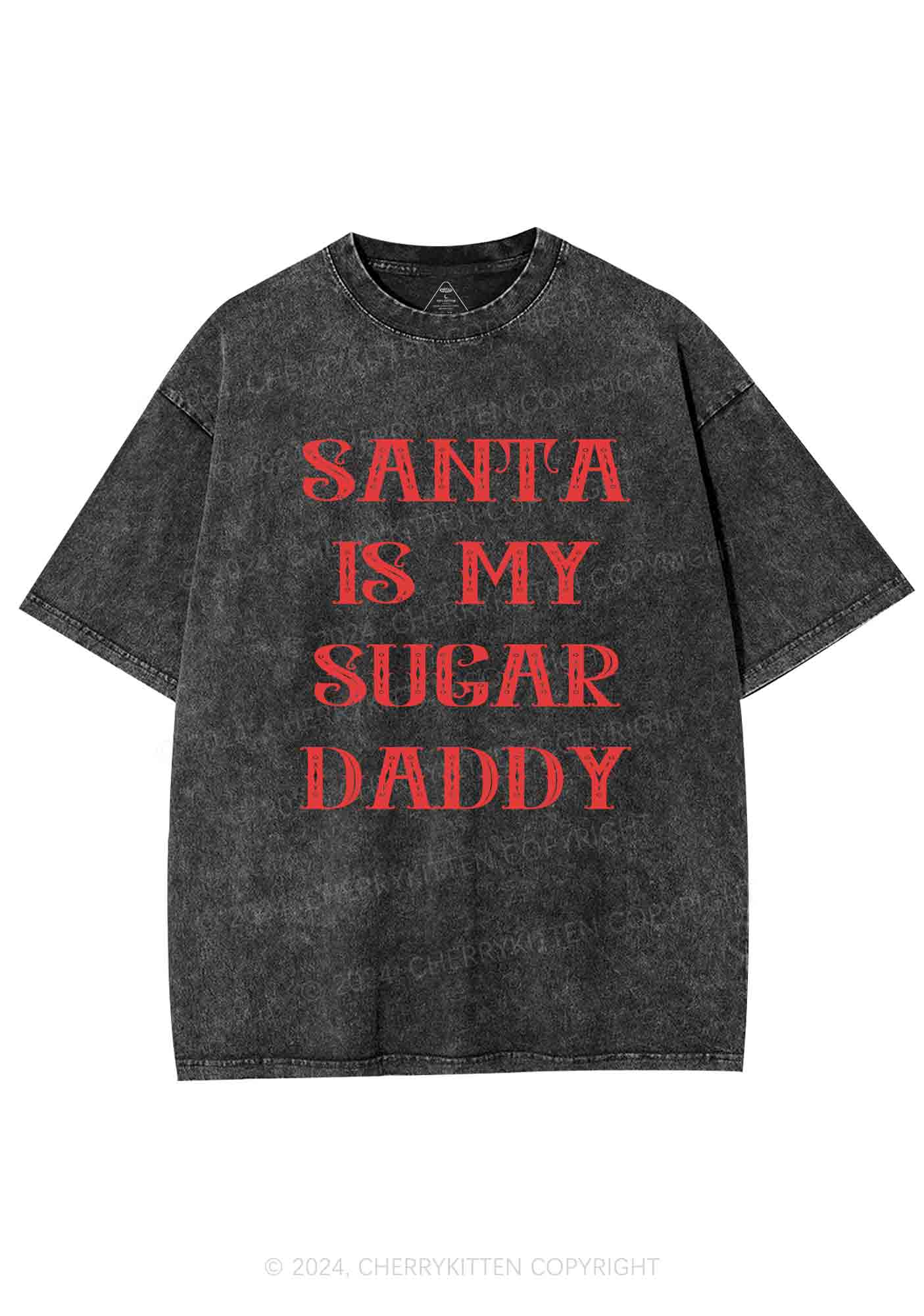 Christmas Sugar Daddy Y2K Washed Tee Cherrykitten