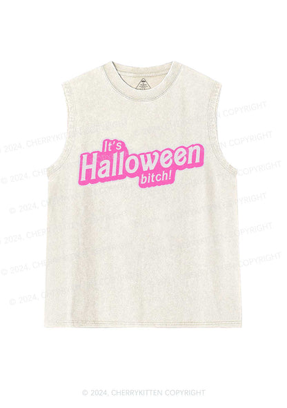 Its Halloween Bxxch Y2K Washed Tank Cherrykitten