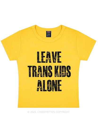 Leave Trans Kids Alone Y2K Baby Tee Cherrykitten