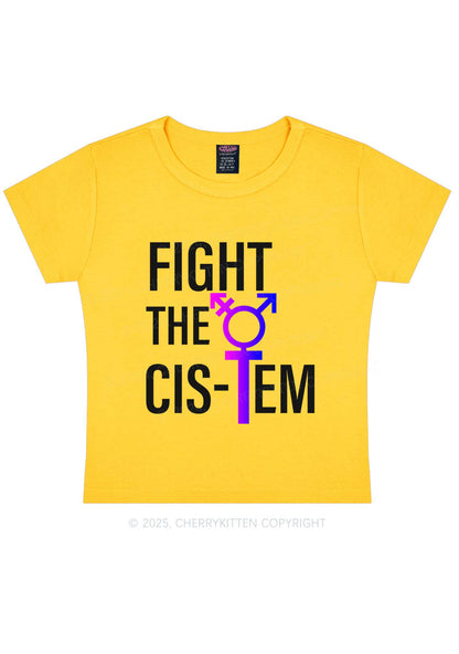 Fight The Cistem Y2K Baby Tee Cherrykitten