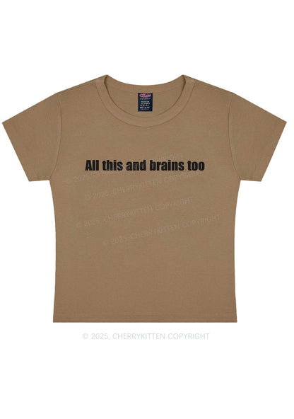 All This And Brains Too Y2K Baby Tee Cherrykitten