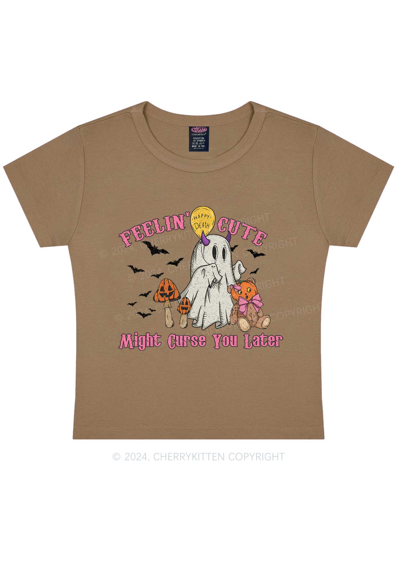 Halloween Feelin Cute Y2K Baby Tee Cherrykitten