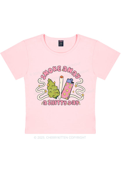 Smoke Away A Shixxy Day Y2K Baby Tee Cherrykitten