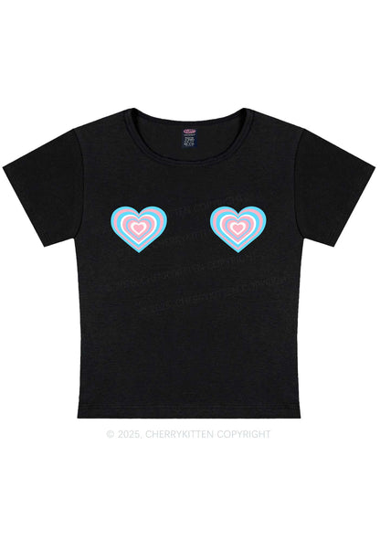 Transgender Flag Heart Y2K Baby Tee Cherrykitten