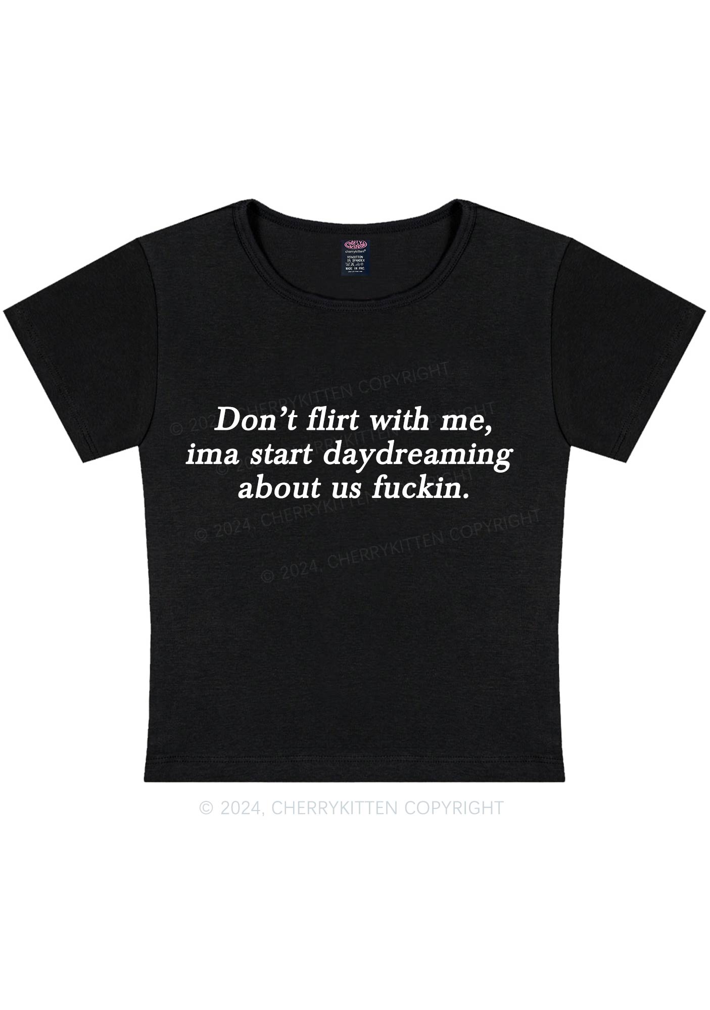 Curvy Don't Flirt With Me Y2K Baby Tee Cherrykitten