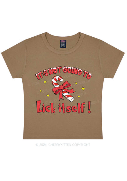 Christmas Lick Itself Y2K Baby Tee Cherrykitten