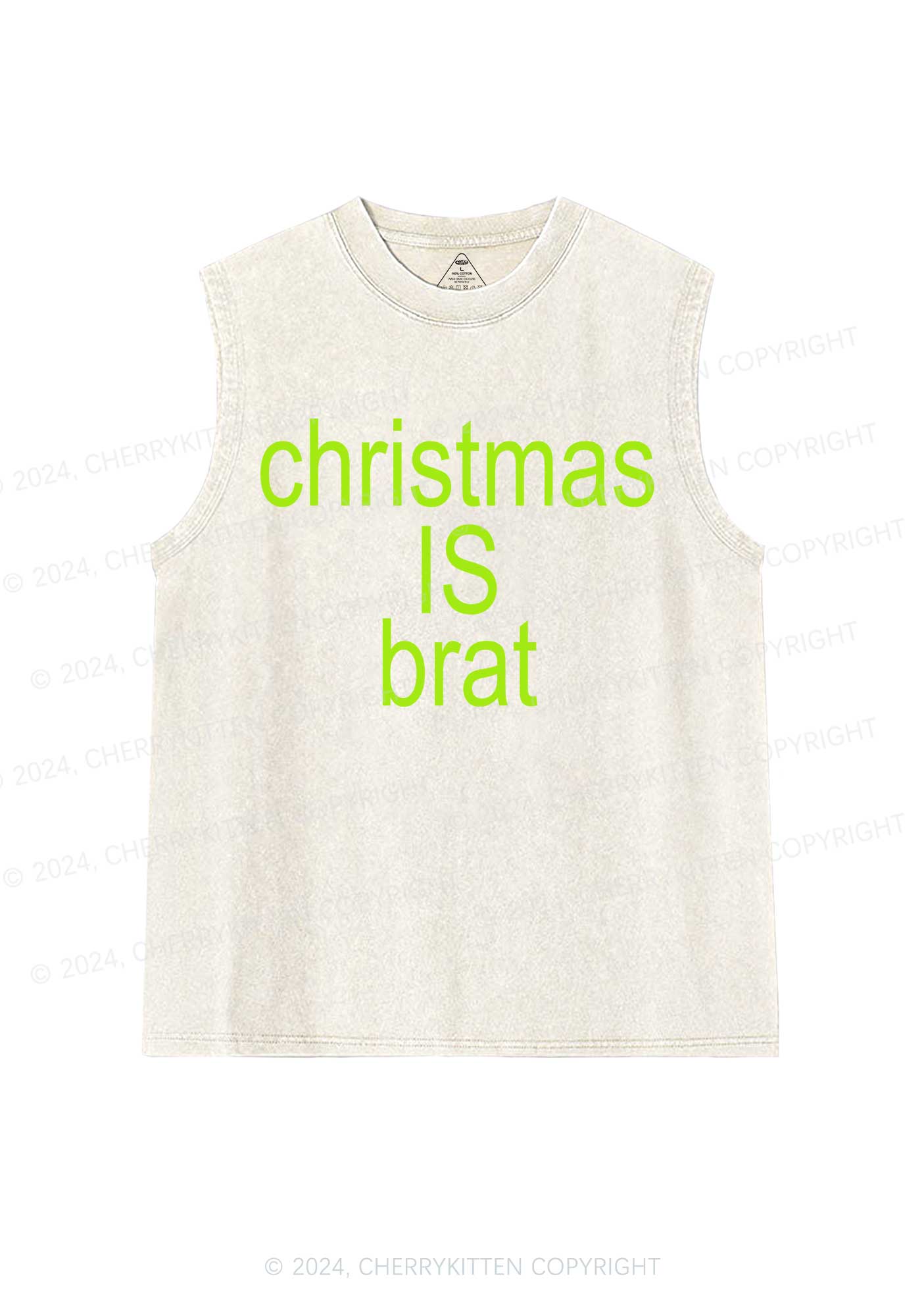 Christmas Is Brat Y2K Washed Tank Cherrykitten