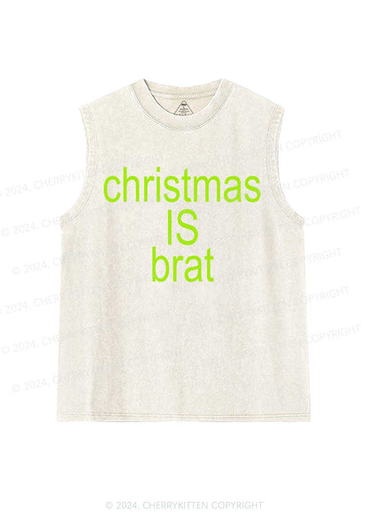 Christmas Is Brat Y2K Washed Tank Cherrykitten